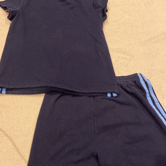 M dk blue with light blue stripe exercise workout set - Picture 4 of 5